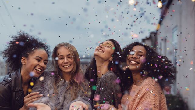 Female friends enjoying a party - small